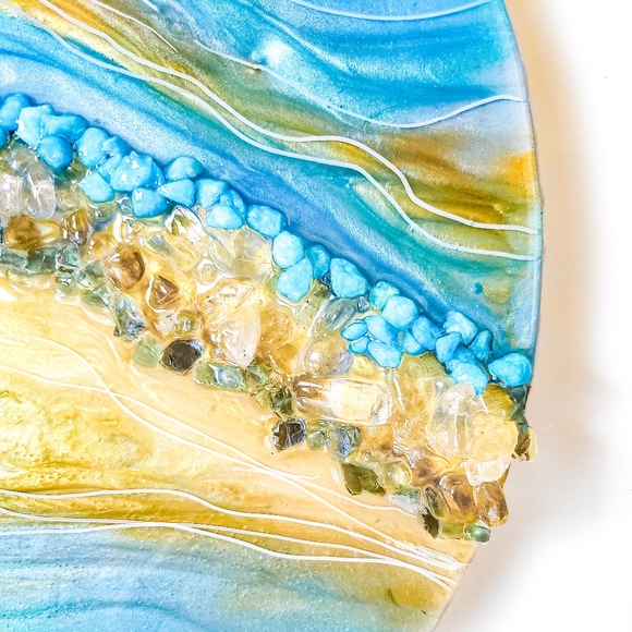 SOLD - Wall Decor Geode Artwork / Decorative 12'' x 12" - Picture 5 of 9